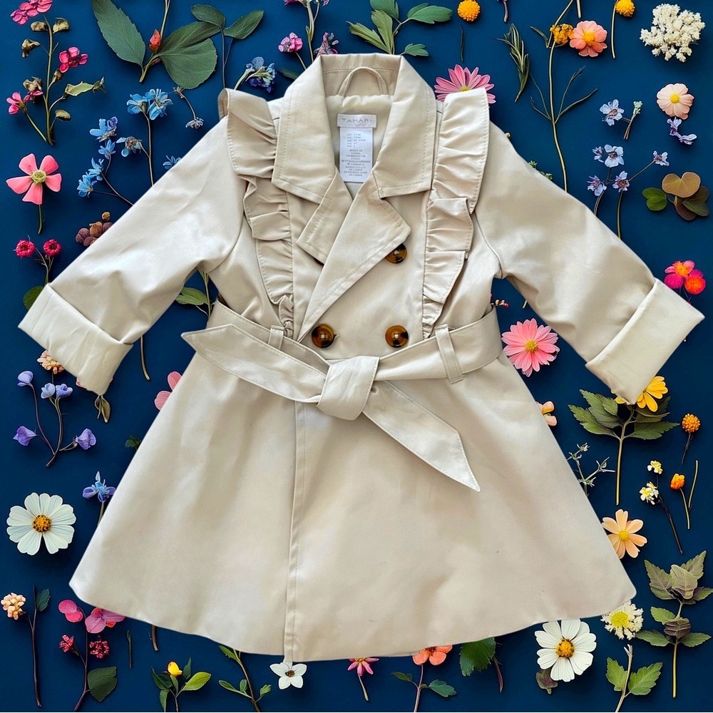 Toddler girl Tahari Trench Coat - Beige Size 24M